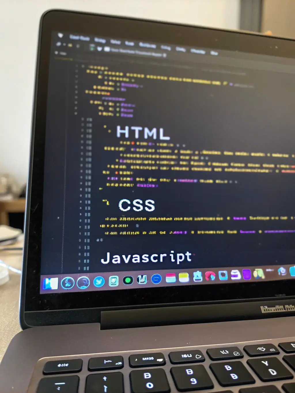 A close-up shot of code on a computer screen, highlighting the complexity and detail of web development.